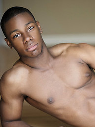 Ebony athlete Dante shows his black rod